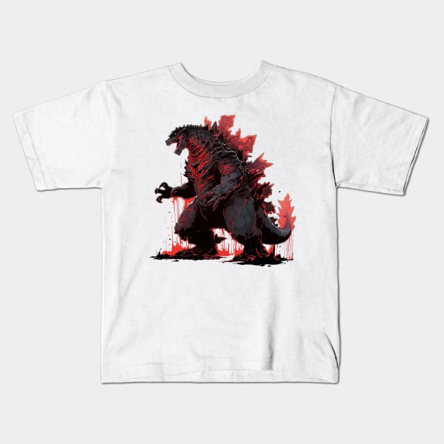 godzilla Kids T-Shirt by piratesnow